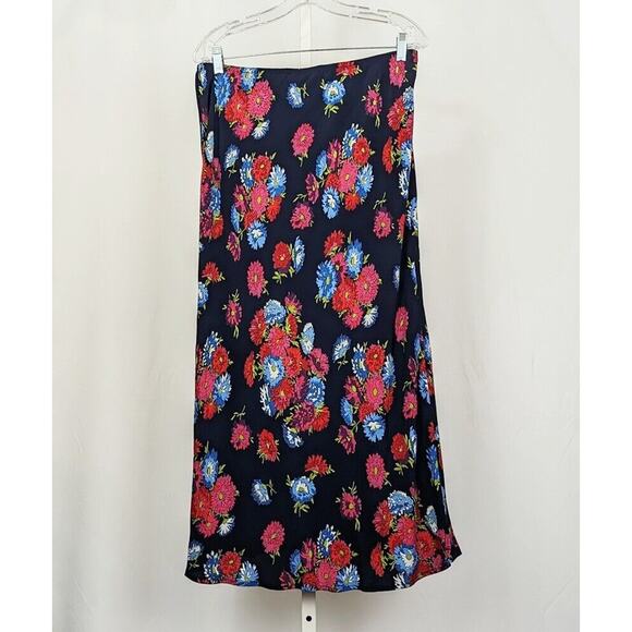 Vintage 90s Top Skirt Set Carole Little Floral Art to Wear Size 8 10 Petite Flaw - Picture 12 of 16